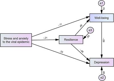 Schoolteachers' Resilience Does but Self-Efficacy Does Not Mediate the Influence of Stress and Anxiety Due to the COVID-19 Pandemic on Depression and Subjective Well-Being